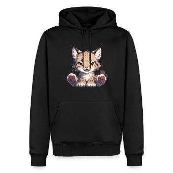 Lynx Luchse Luchs - Sweat à capuche Premium bio Homme - noir - Devant - Nico (187cm)