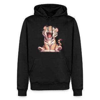 Tiger Großkatze - Männer Premium Bio Hoodie - Schwarz - Vorne - Nico (187cm)
