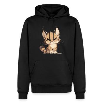 Lynx Luchse Luchs - Sweat à capuche Premium bio Homme - noir - Devant - Nico (187cm)