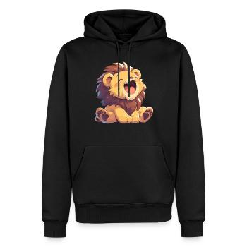 Lion Löwen Löwe - Sweat à capuche Premium bio Homme - noir - Devant - Nico (187cm)