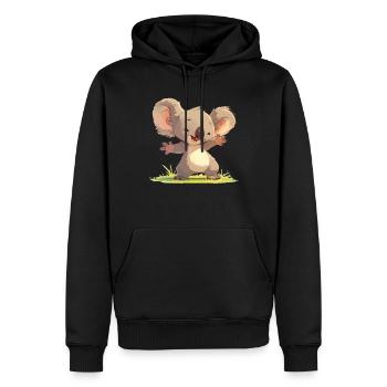 Koalas Koala - Sweat à capuche Premium bio Homme - noir - Devant - Nico (187cm)