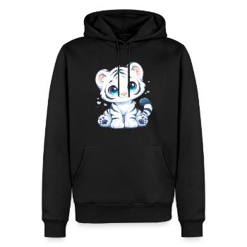 White Tiger Weißer Tiger - Männer Premium Bio Hoodie - Schwarz - Vorne - Nico (187cm)