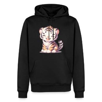 Tiger Großkatze - Männer Premium Bio Hoodie - Schwarz - Vorne - Nico (187cm)