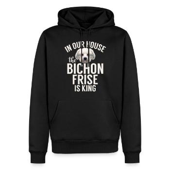 Cadeaux Bichon Frisé - Sweat à capuche Premium bio Homme - noir - Devant - Nico (187cm)