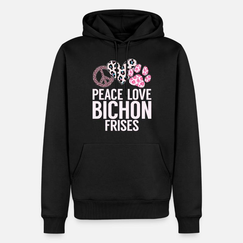 Cadeaux Bichon Frisé - Sweat à capuche Premium bio Homme - noir