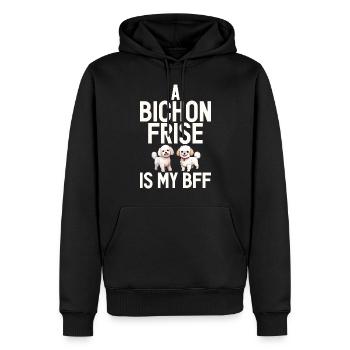 Cadeaux Bichon Frisé - Sweat à capuche Premium bio Homme - noir - Devant - Nico (187cm)