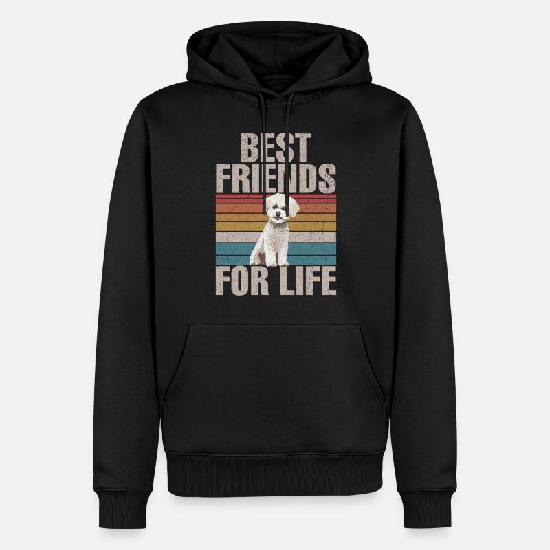 Cadeaux Bichon Frisé - Sweat à capuche Premium bio Homme - noir