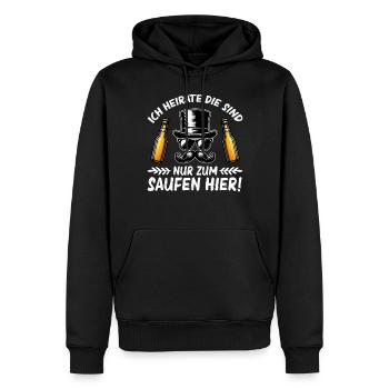 Der Bräutigam Lustiges Junggesellenabschied - Männer Premium Bio Hoodie - Schwarz - Vorne - Nico (187cm)