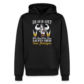 Der Bräutigam Lustiges Junggesellenabschied - Männer Premium Bio Hoodie - Schwarz - Vorne - Nico (187cm)