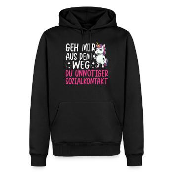 Écarte-toi de mon chemin, contact social inutile - Sweat à capuche Premium bio Homme - noir - Devant - Nico (187cm)
