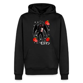 Mothman Erdbeer Milchshake - Männer Premium Bio Hoodie - Schwarz - Vorne - Nico (187cm)