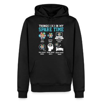 Ce que je fais pendant mon temps libre Bingo Jeux d’argent amusants - Sweat à capuche Premium bio Homme - noir - Devant - Nico (187cm)