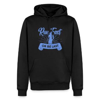 Cadeau de course à pied, de courir vite ou d’être le dernier marathonien - Sweat à capuche Premium bio Homme - noir - Devant - Nico (187cm)