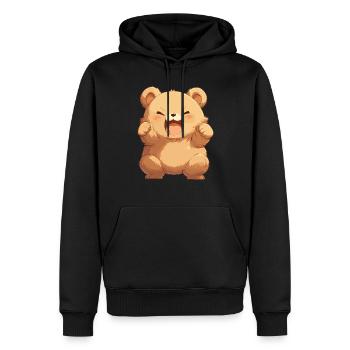 Bear Bären Bär - Männer Premium Bio Hoodie - Schwarz - Vorne - Nico (187cm)