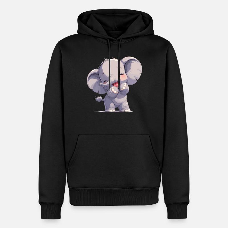 Elephant Elefanten Elefant - Sweat à capuche Premium bio Homme - noir