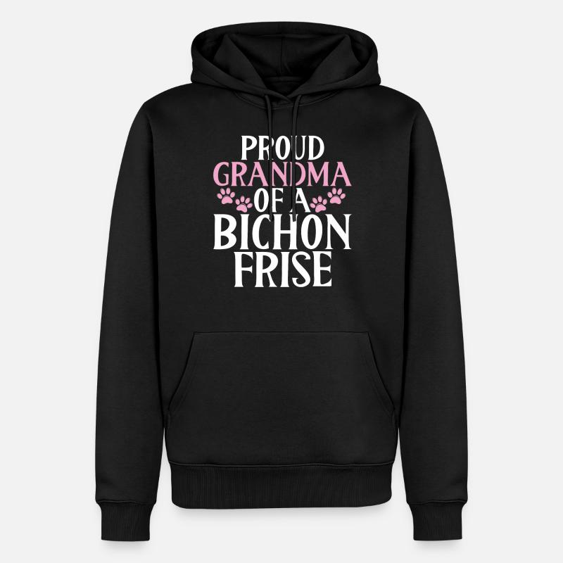 Cadeaux Bichon Frisé - Sweat à capuche Premium bio Homme - noir
