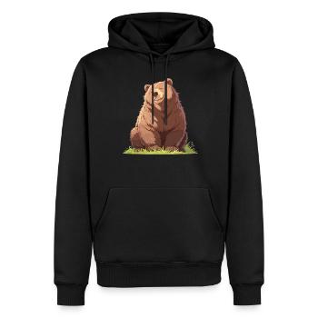 Bear Bären Bär - Männer Premium Bio Hoodie - Schwarz - Vorne - Nico (187cm)