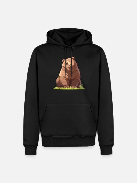 Bear Bären Bär - Männer Premium Bio Hoodie - Schwarz