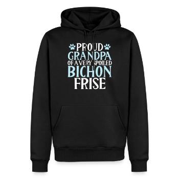 Cadeaux Bichon Frisé - Sweat à capuche Premium bio Homme - noir - Devant - Nico (187cm)