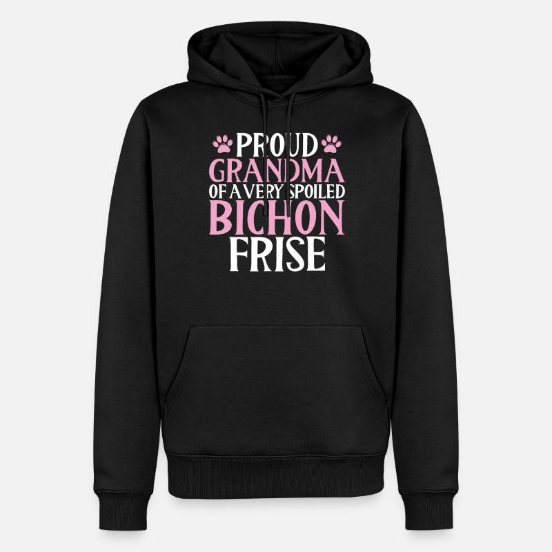 Cadeaux Bichon Frisé - Sweat à capuche Premium bio Homme - noir
