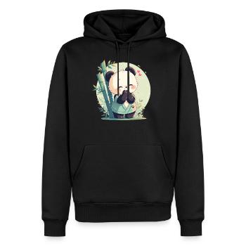 Pandas Panda - Männer Premium Bio Hoodie - Schwarz - Vorne - Nico (187cm)