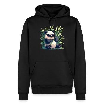 Pandas Panda - Männer Premium Bio Hoodie - Schwarz - Vorne - Nico (187cm)