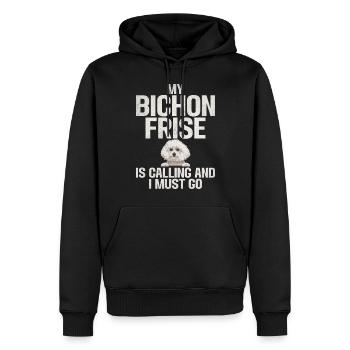 Cadeaux Bichon Frisé - Sweat à capuche Premium bio Homme - noir - Devant - Nico (187cm)