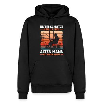 Angler Angelrute Witziges Fischer Hobbyfischer - Männer Premium Bio Hoodie - Schwarz - Vorne - Nico (187cm)