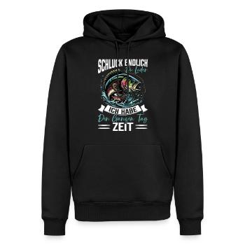 Pêcheur Canne à pêche Drôle Pêcheur Hobby Pêcheur - Sweat à capuche Premium bio Homme - noir - Devant - Nico (187cm)