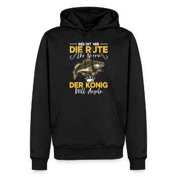 Pêcheur Canne à pêche Drôle Pêcheur Hobby Pêcheur - Sweat à capuche Premium bio Homme - noir - Devant - Nico (187cm)