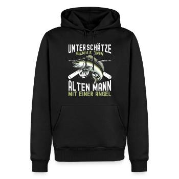 Angler Angelrute Witziges Fischer Hobbyfischer - Männer Premium Bio Hoodie - Schwarz - Vorne - Nico (187cm)