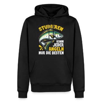 Angler Angelrute Witziges Fischer Hobbyfischer - Männer Premium Bio Hoodie - Schwarz - Vorne - Nico (187cm)