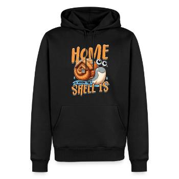 La maison de l’entomologiste de l’escargot est là où se trouve la coquille - Sweat à capuche Premium bio Homme - noir - Devant - Nico (187cm)