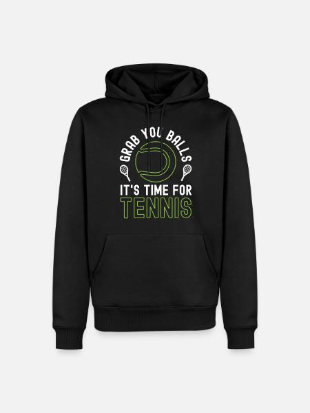 Funny Tennis Player Racket Pun - Men’s Premium Organic Hoodie - black