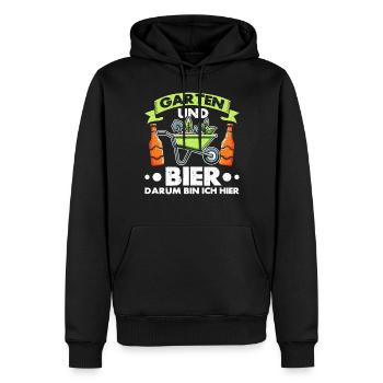 Biergarten Jardinage Jardinage Jardinier Jardinier - Sweat à capuche Premium bio Homme - noir - Devant - Nico (187cm)