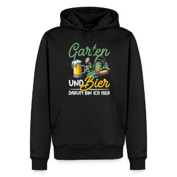 Jardinage de jardins de bière jardins jardiniers - Sweat à capuche Premium bio Homme - noir - Devant - Nico (187cm)