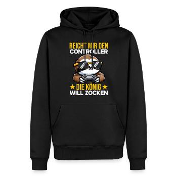 Hands me the controller, the queen wants to play - Men’s Premium Organic Hoodie - black - Front - Nico (187cm)