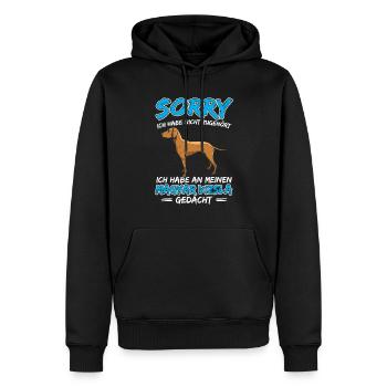 Thinking of Magyar Vizsla Pointing Dog - Men’s Premium Organic Hoodie - black - Front - Nico (187cm)