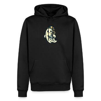 Floral Ghost with Hat - Men’s Premium Organic Hoodie - black - Front - Nico (187cm)