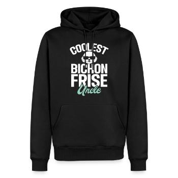 Cadeaux Bichon Frisé - Sweat à capuche Premium bio Homme - noir - Devant - Nico (187cm)