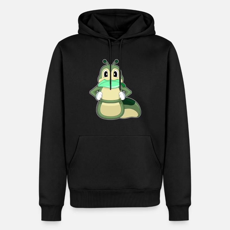 Feuille de chenille - Sweat à capuche Premium bio Homme - noir