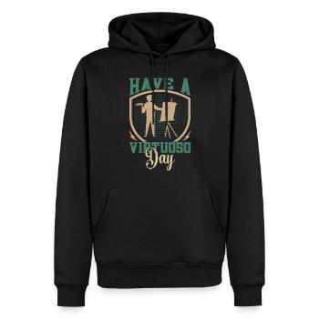 Artiste Peintre Graphique Avoir Un Cadeau De Jour Virtuose - Sweat à capuche Premium bio Homme - noir - Devant - Nico (187cm)