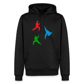 Taekwondo Martial Arts Taekwondo Fighter Silhouett - Männer Premium Bio Hoodie - Schwarz - Vorne - Nico (187cm)