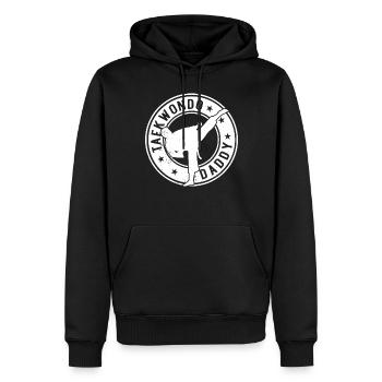 Taekwondo Papa Taekwondo Combattant Taekwondo Papa - Sweat à capuche Premium bio Homme - noir - Devant - Nico (187cm)