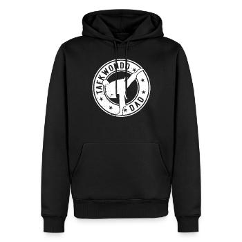 Taekwondo Papa Taekwondo Combattant Taekwondo Papa - Sweat à capuche Premium bio Homme - noir - Devant - Nico (187cm)
