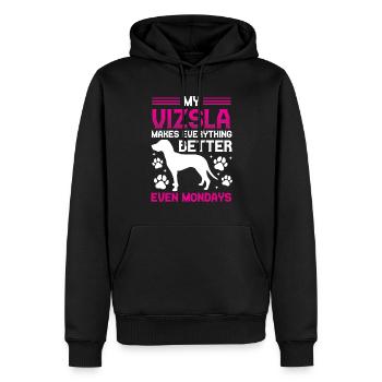 Magyar Vizsla makes everything better Pointing Dog - Men’s Premium Organic Hoodie - black - Front - Nico (187cm)
