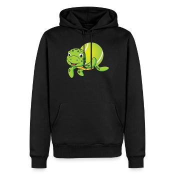 Drôle de joueur de tennis raquette chat - Sweat à capuche Premium bio Homme - noir - Devant - Nico (187cm)