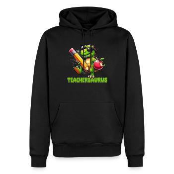 Teachersaurus Rex Dinosaure Professeur Professeur - Sweat à capuche Premium bio Homme - noir - Devant - Nico (187cm)