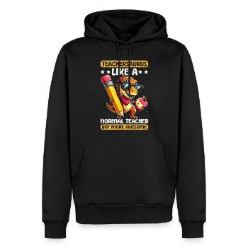 Teachersaurus Rex Dinosaure Professeur Professeur - Sweat à capuche Premium bio Homme - noir - Devant - Nico (187cm)