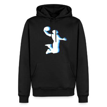 T-shirt de basket-ball B-ball Dunking Rebound Player - Sweat à capuche Premium bio Homme - noir - Devant - Nico (187cm)